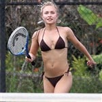 Hayden Panettiere Playing Tennis In A Bikini
